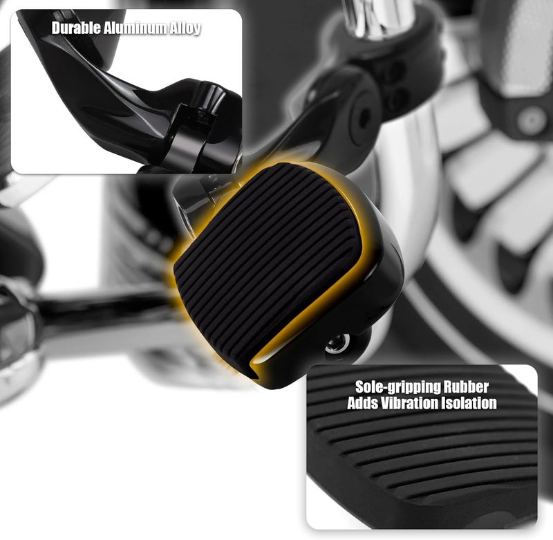 VASTMT 1.25" Short Angled Adjustable Motorcycle Mini Board Kit Floorboard Mount Kit Fits for Harley Sportster Dyna Touring Road King Street Glide Road Glide Electra Glide - Image 2